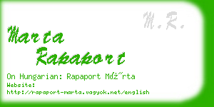 marta rapaport business card